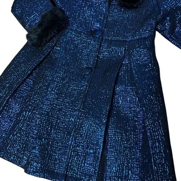 Blueberi Boulevard Stunning Formal Two Piece Dress and Coat set Faux Fur 2T - Picture 4 of 5